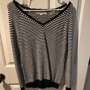 LOFT - black & white stripe sweater - XS